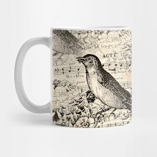 victorian music birds antique vintage retro Mug